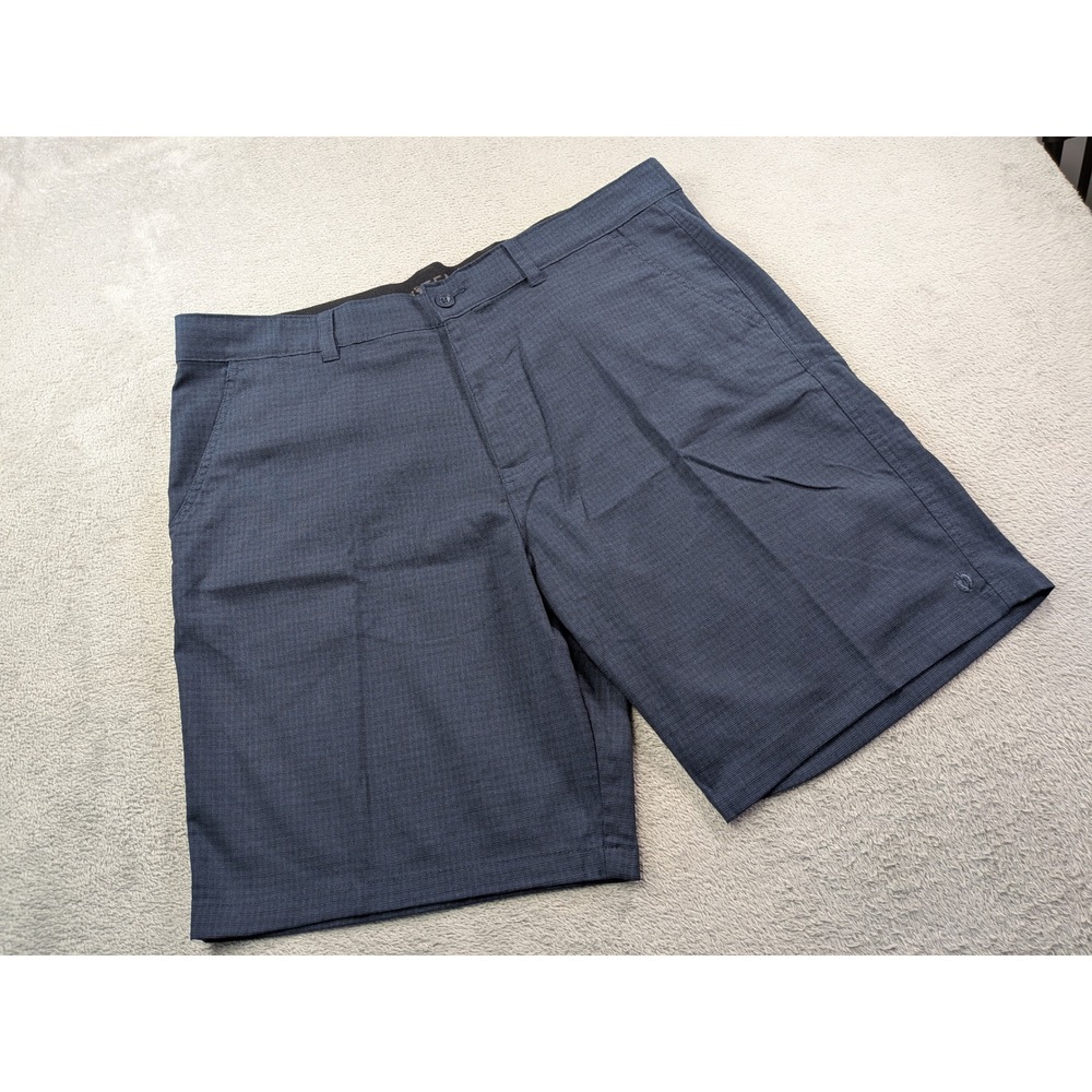 Hang Ten Mens Navy Blue Crosshatch Hybrid Walk Shorts Size 40 Surf Casual